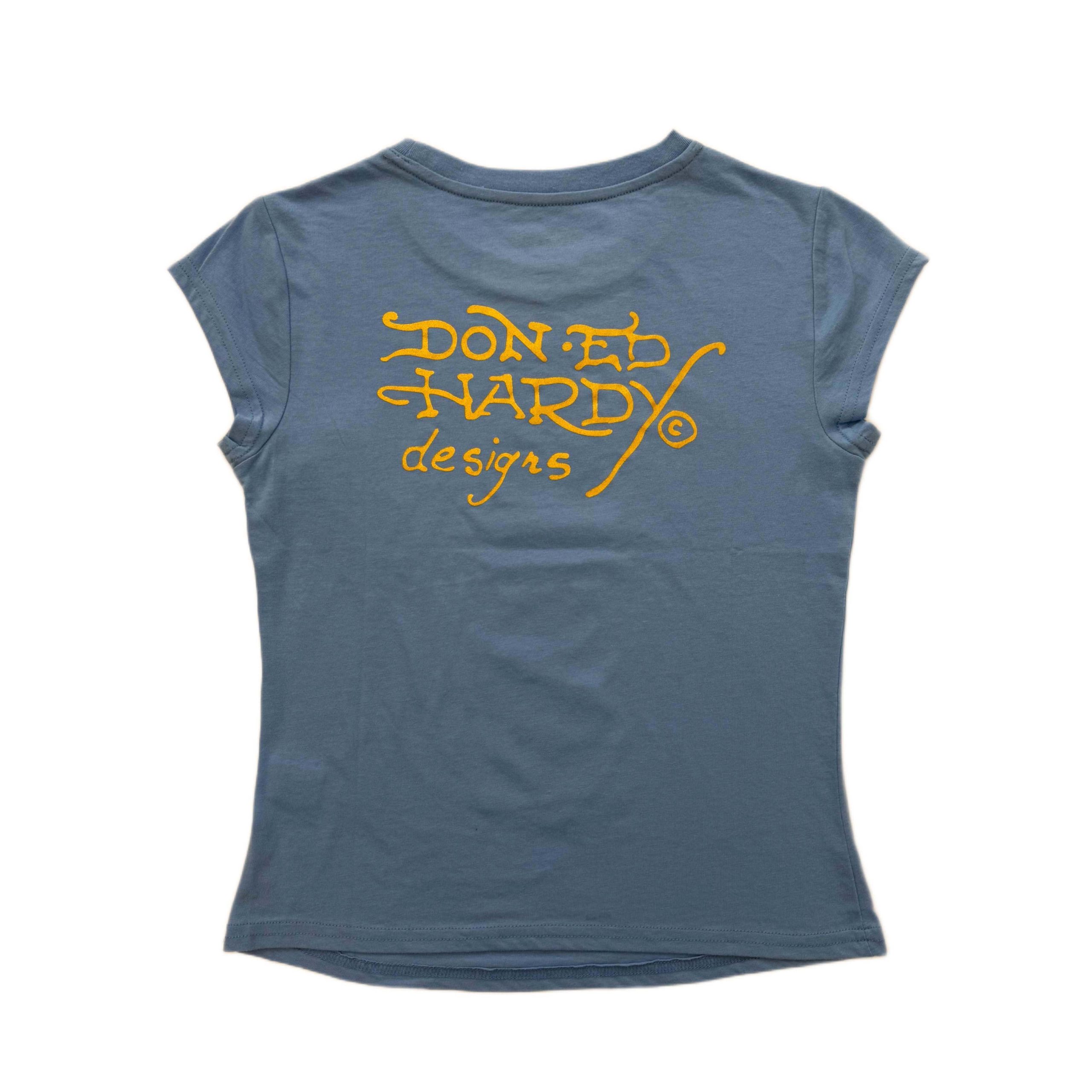 Flower Skulls Cap Sleeve Fitted Tee - Image 2
