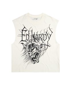 Demon Head Rhinestone Boxy Cropped Tee
