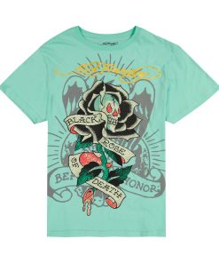 Black Rose Throwback Rhinestone Tee