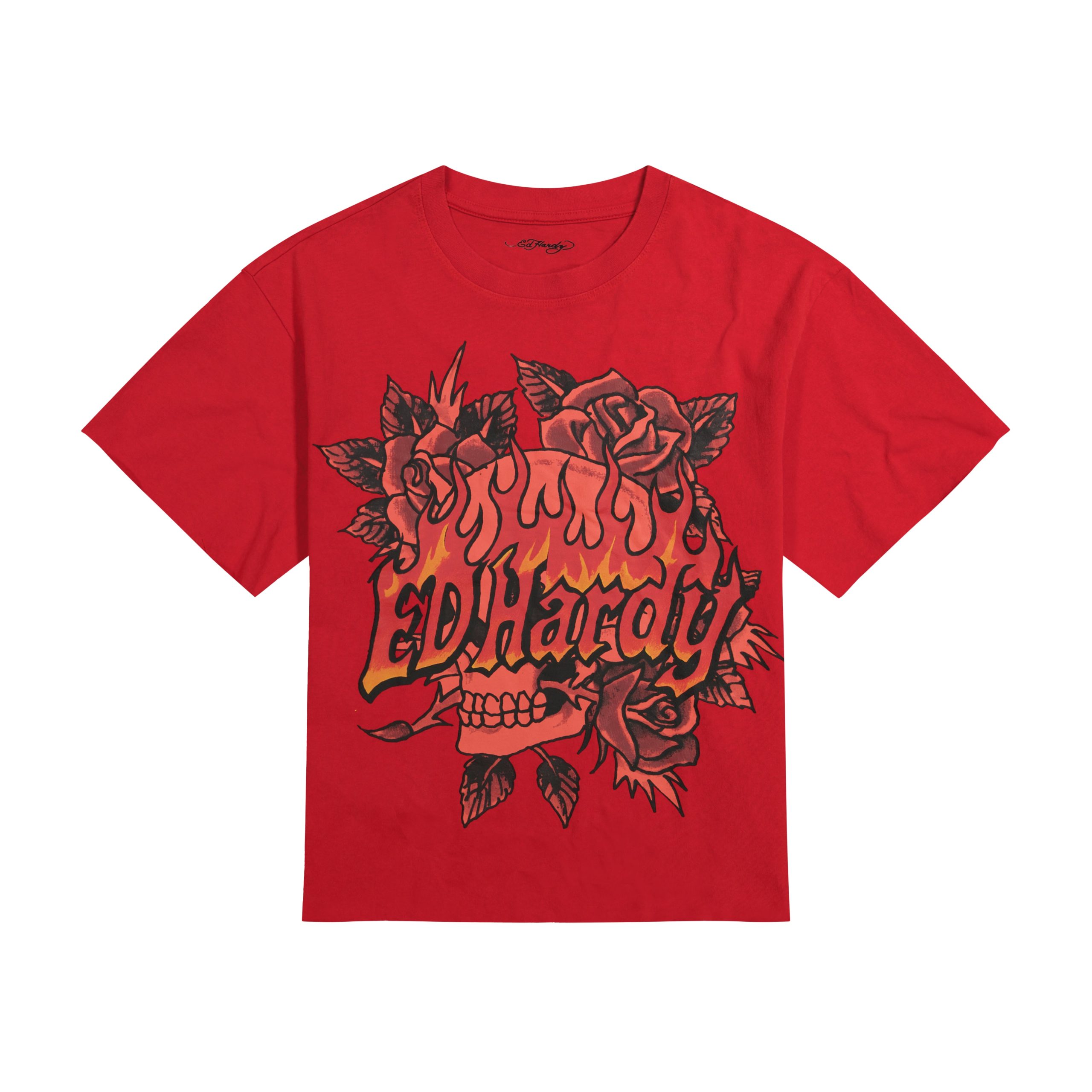 Skull Roses Boxy Cropped Tee - Image 3