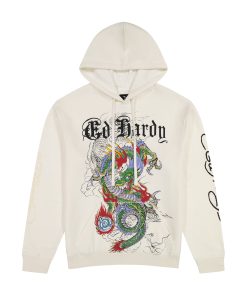 Japan Dragon Ivory Pullover Hoodie