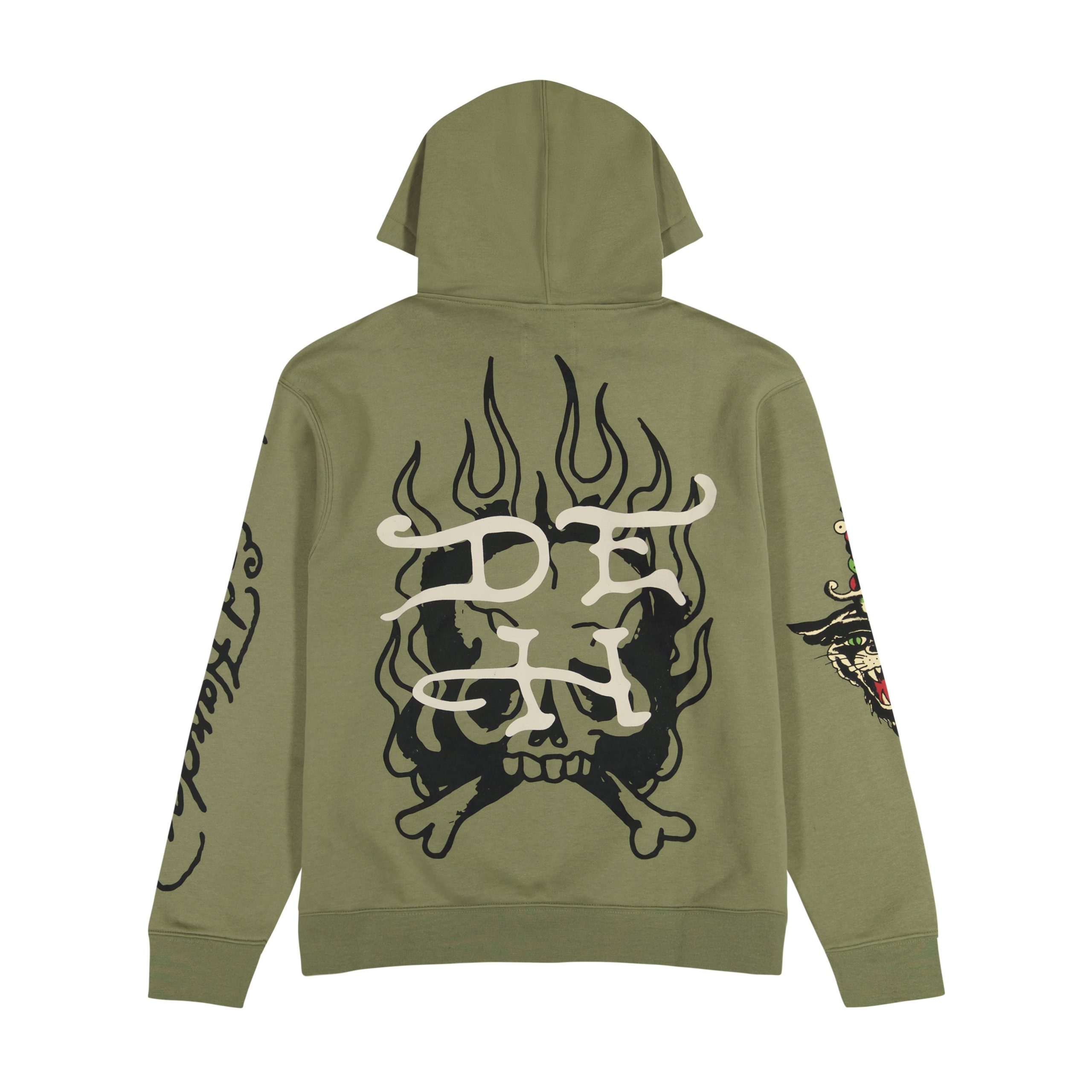 LKS Skull Hoodie - Light Olive - Image 2