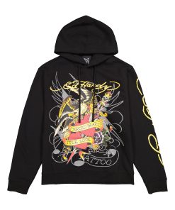 Pierced Eagle Mens Hoodie - Black