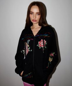 Dagger Girl Zip Front Hoodie