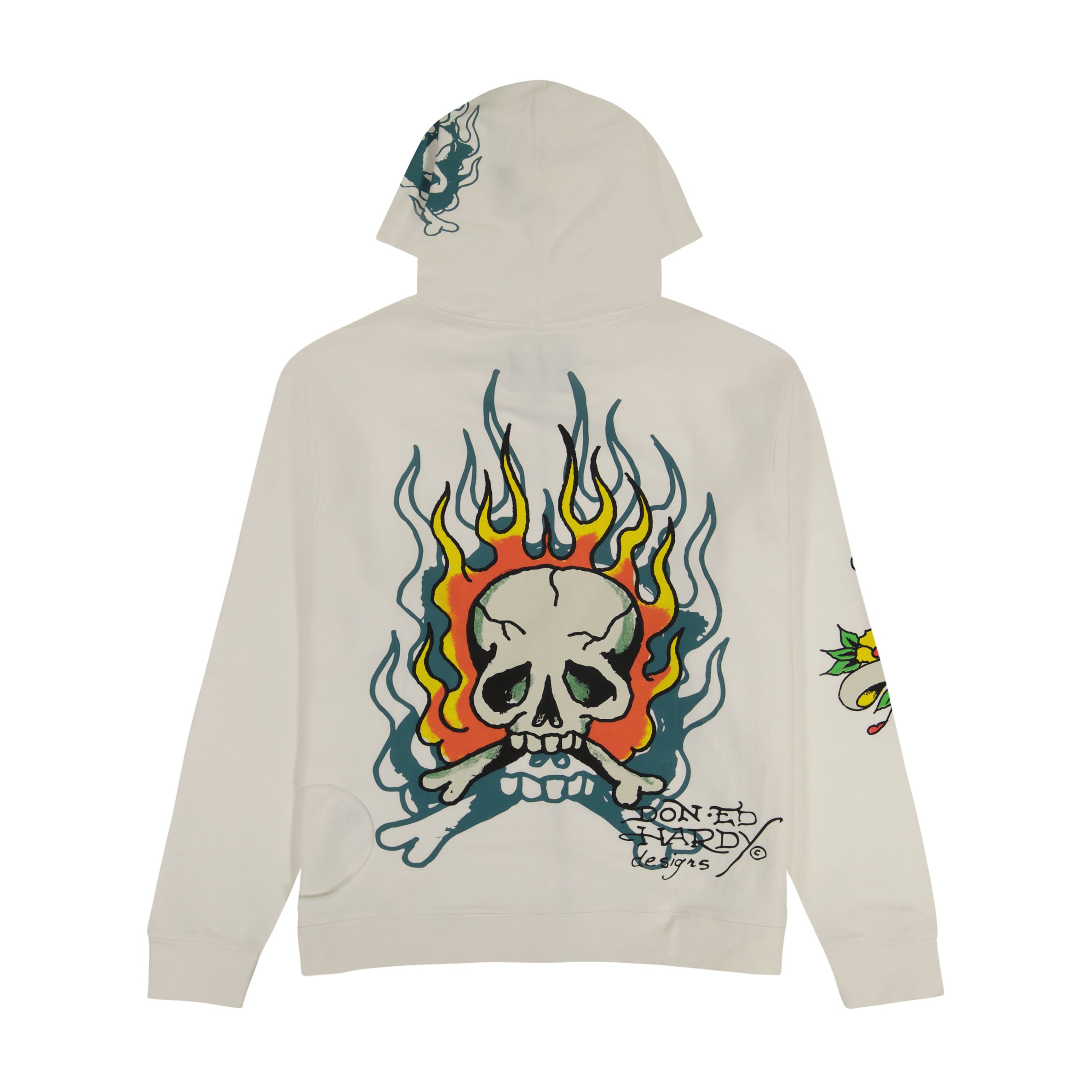 Flame Skull Hoodie - Ivory - Image 2