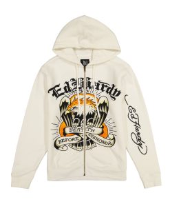 Death Before Dishonor Fleece Zip Front Hoodie