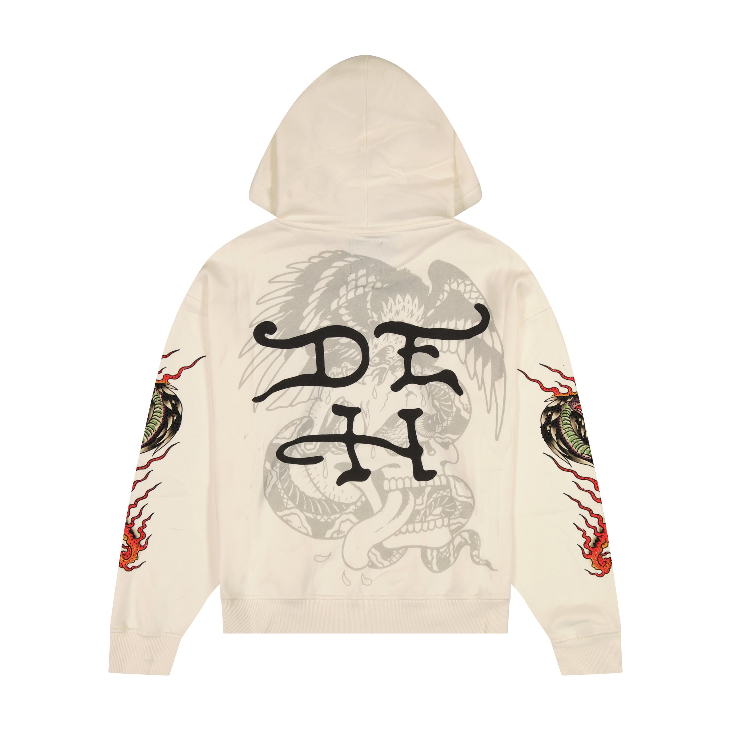 Panther Flame Rhinestone Boxy Fleece Hoodie - Image 2