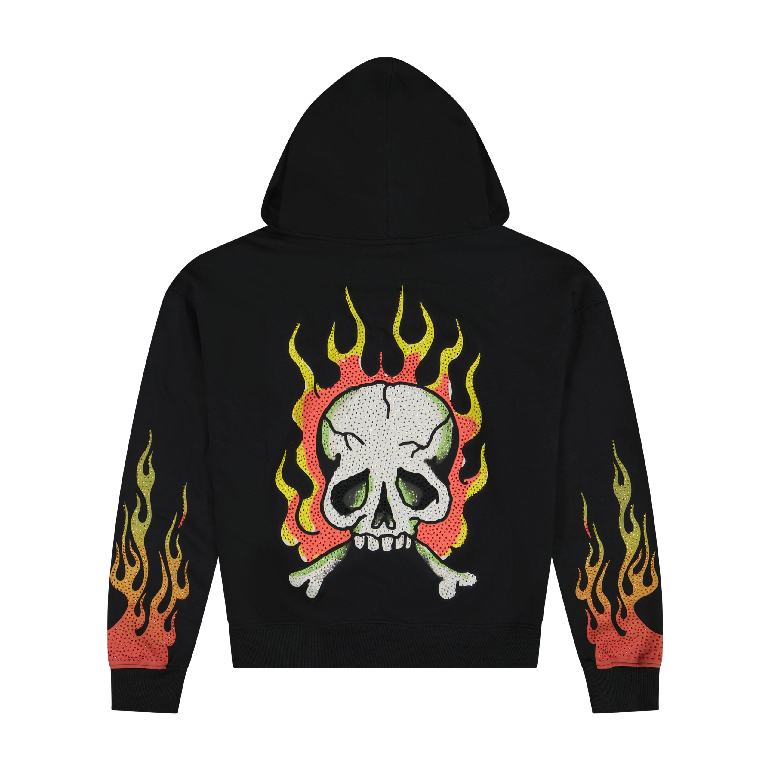 Skull Flames Boxy Zip Hoodie - Image 2