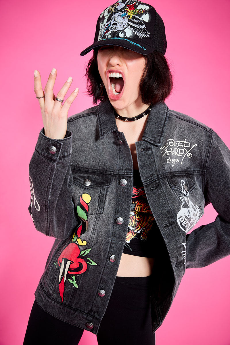 Heart Wings Unisex Trucker jacket - Image 2