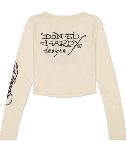 Alternative view of Rhinestone Long Sleeve Hearts Baby Tee