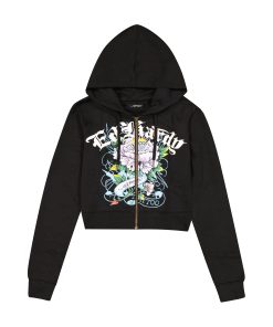 Ice Flower Zip Front Hoodie