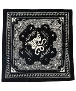 Eagle Snake Cotton Bandana - Black