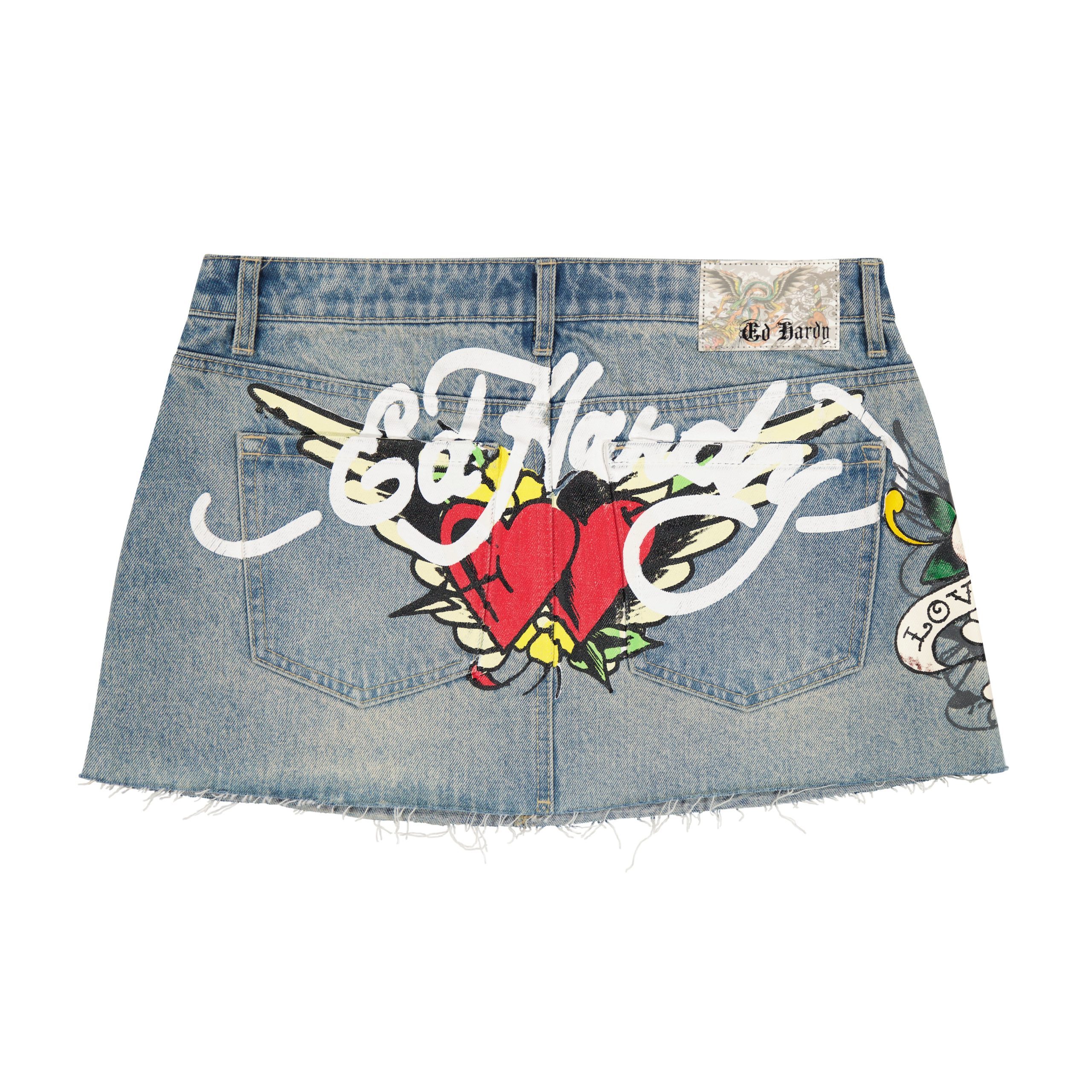 LKS Skull Denim Mini Skirt - Image 2