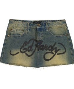 Snake Hearts Denim Skirt